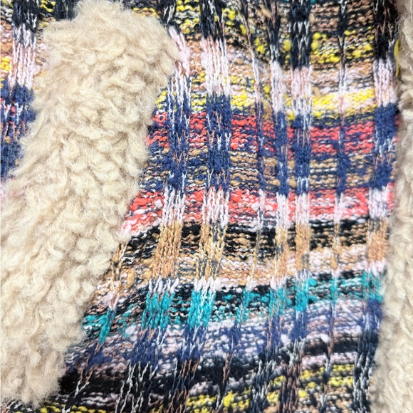 Anthropologie faux shearling-trimmed cropped sweater coat. - Picture 7 of 10